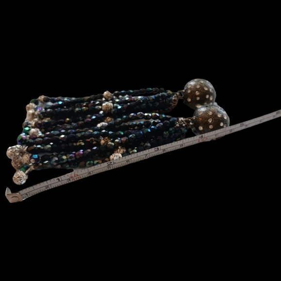 Elena Cantacuzene Paris Bronzed Clip-on Earrings with Blue crystal